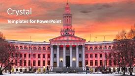  Presentation with colorado - Slide deck consisting of denver-colorado-usa-city background and a coral colored foreground