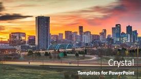  Presentation with dawn - PPT theme having denver-colorado-usa-downtown-city background and a dark gray colored foreground