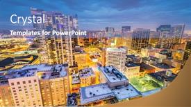  Presentation with storm clouds - Colorful slides enhanced with denver-colorado-usa-downtown-cityscape backdrop and a teal colored foreground