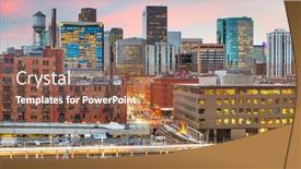  Presentation with colorado - Presentation theme featuring denver-colorado-usa-downtown-cityscape background and a tawny brown colored foreground