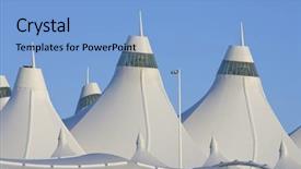  Presentation with international - PPT theme enhanced with denver international airport architecture peaks background and a light blue colored foreground