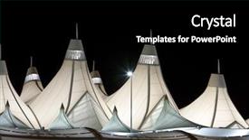  Presentation with international - Audience pleasing slide deck consisting of denver international airport at night backdrop and a black colored foreground