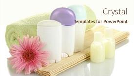  Presentation with cosmetics - Amazing slide set having deodorant-and-cosmetics-bottles backdrop and a cream colored foreground