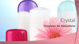  Presentation with blue flower - Slide set with deodorant-botttles-with-flower background and a lemonade colored foreground