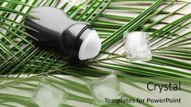  Presentation with ice - Audience pleasing PPT theme consisting of deodorant for men with ice backdrop and a  colored foreground