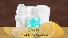  Presentation with lemons - Slides consisting of deodorants for women and lemons on table background and a yellow colored foreground