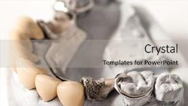  Presentation with dental laboratory - PPT layouts with deontology - dental prothetic laboratory technical shots background and a light gray colored foreground