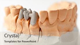  Presentation with shots - Audience pleasing PPT layouts consisting of deontology - dental prothetic laboratory technical shots backdrop and a lemonade colored foreground
