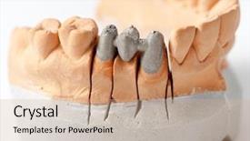  Presentation with shots - Presentation having deontology - dental prothetic laboratory technical shots background and a coral colored foreground