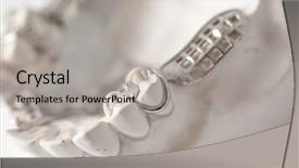  Presentation with dental laboratory - Amazing PPT theme having deontology - dental prothetic laboratory technical shots backdrop and a light gray colored foreground