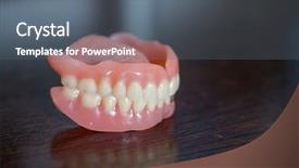  Presentation with denture - Slides enhanced with deontology - full set of artificial medical background and a gray colored foreground