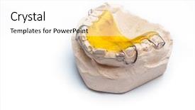  Presentation with jaw - Slide set consisting of deontology - gypsum cast of the jaw background and a white colored foreground