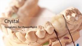  Presentation with dental laboratory - PPT theme having deontology - technical shots on a dental background and a coral colored foreground