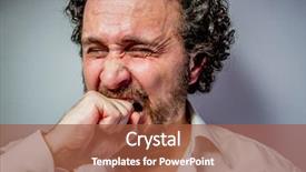  Presentation with old wite man and his music - Beautiful slide set featuring deoresion - derision man with intense expression backdrop and a  colored foreground