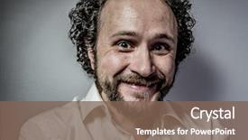  Presentation with t shirt - Audience pleasing PPT theme consisting of deoresion - derision man with intense expression backdrop and a violet colored foreground