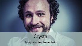  Presentation with white - Audience pleasing slides consisting of deoresion - derision man with intense expression backdrop and a  colored foreground