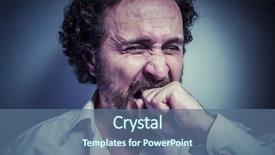  Presentation with old wite man and his music - Amazing PPT theme having deoresion - derision man with intense expression backdrop and a  colored foreground