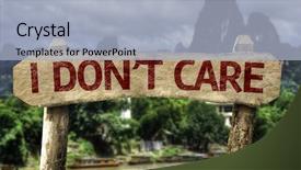  Presentation with forest and black car - Beautiful PPT layouts featuring deoresion - i don't care sign backdrop and a  colored foreground