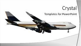  Presentation with clean - Amazing PPT layouts having departing aero plane - jumbo on a clean white backdrop and a white colored foreground