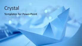  Presentation with boats - Cool new PPT layouts with department dokument - paper boats on the documents backdrop and a light blue colored foreground