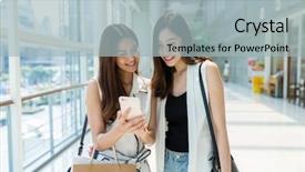  Presentation with two black women - Slide deck with department dokument - two women shopping and looking background and a light gray colored foreground