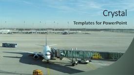 Presentation with homeland security - Beautiful presentation theme featuring department homeland security - airport workers backdrop and a light blue colored foreground