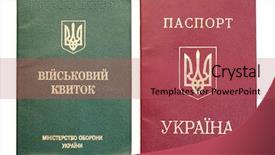  Presentation with homeland security - PPT layouts having department homeland security - ukranian passport and military card background and a red colored foreground