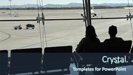  Presentation with homeland security - Presentation theme enhanced with department homeland security - waiting at the airport background and a ocean colored foreground