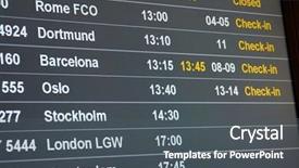  Presentation with airport - Theme having department letter - digital schedule board background and a dark gray colored foreground
