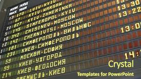  Presentation with railway - Slides with department letter - schedule board of a railway background and a  colored foreground