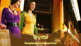  Presentation with beautiful midnight sun over - Slide set enhanced with department meeting - two beautiful girls over shopping background and a tawny brown colored foreground