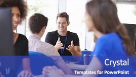  Presentation with university - Theme enhanced with department of university providing advice background and a cobalt blue colored foreground