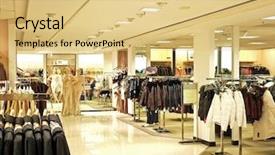  Presentation with shopping - PPT layouts consisting of department store shopping background and a yellow colored foreground