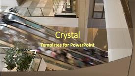  Presentation with stairs - Presentation consisting of departmental store - electric stairs in shopping center background and a violet colored foreground