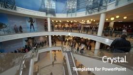  Presentation with shopping - Presentation theme with departmental store - germany biggest downtown shopping centre background and a violet colored foreground