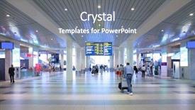  Presentation with departure board - Presentation theme enhanced with departure board - hall of airport background and a gray colored foreground