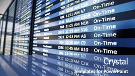  Presentation with departure board - Colorful presentation theme enhanced with departure board - info of flight on billboard backdrop and a ocean colored foreground