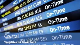  Presentation with departure board - Presentation theme featuring departure board - info of flight on billboard background and a teal colored foreground