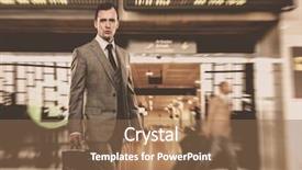  Presentation with classic - Audience pleasing PPT layouts consisting of departure board - man in classic grey suit backdrop and a violet colored foreground