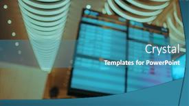  Presentation with departure board - Presentation design consisting of departure-board-at-airport-abstract background and a teal colored foreground