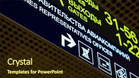  Presentation with departure board - PPT theme enhanced with departure board at airport background and a  colored foreground