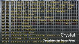  Presentation with france - Slide set enhanced with departure board in train station background and a dark gray colored foreground