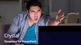  Presentation with late childhood - Audience pleasing PPT layouts consisting of dependence - young man watching tv late backdrop and a  colored foreground