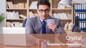  Presentation with playing cards - Slide deck featuring dependency - businessman gambling playing cards background and a coral colored foreground