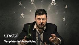  Presentation with concept - Presentation theme with dependency - loser drunk man sitting background and a  colored foreground