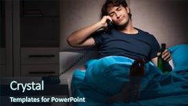  Presentation with heat stress - Presentation theme with dependency - man drinking in the bed background and a navy blue colored foreground