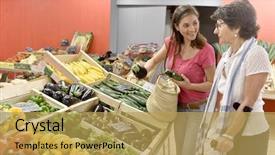  Presentation with carer - Cool new slides with dependency - senior woman going to grocery backdrop and a yellow colored foreground