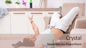  Presentation with party - Slide set having dependency - young drunk handsome man background and a coral colored foreground