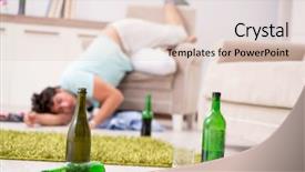  Presentation with party - PPT theme with dependency - young drunk handsome man background and a lemonade colored foreground