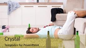  Presentation with mobil home park - Beautiful slides featuring dependency - young drunk handsome man backdrop and a yellow colored foreground